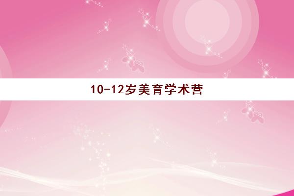 10-12岁美育学术营 10-12岁美育学术营