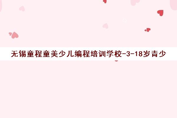 无锡童程童美少儿编程培训学校-3-18岁青少儿人工智能机器人编程课程 无锡童程童美少儿编程培训学校-3-18岁青少儿人工智能机器人编程课程