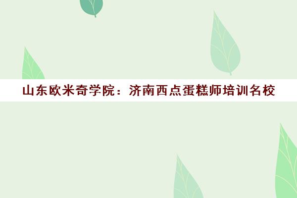 山东欧米奇学院 济南西点蛋糕师培训名校