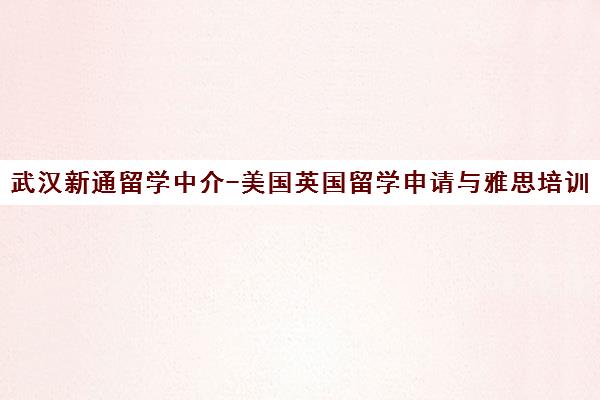 武汉新通留学中介-美国英国留学申请与雅思培训一站式服务