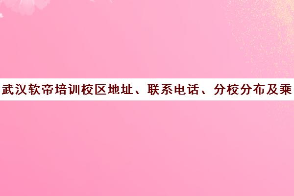 武汉软帝培训校区地址、联系电话、分校分布及乘车路线汇总
