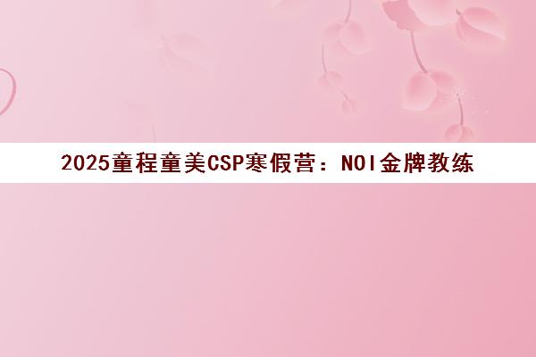 2025童程童美CSP寒假营 NOI金牌教练亲授 助力信奥赛冲刺