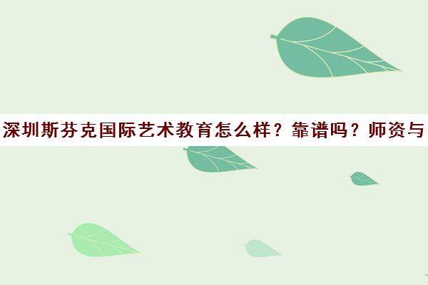 深圳斯芬克国际艺术教育怎么样？靠谱吗？师资与课程详解
