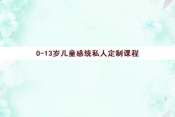 0-13岁儿童感统私人定制课程 0-13岁儿童感统私人定制课程