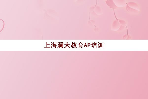 上海澜大教育AP培训 名师团队护航高分 秋季班热招中