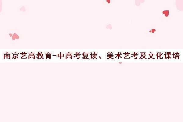 南京艺高教育-中高考复读、美术艺考及文化课培训