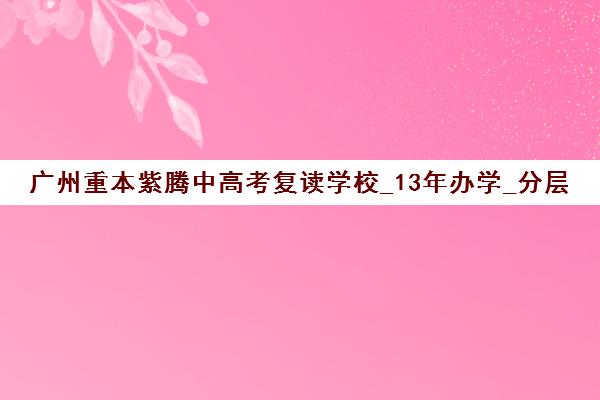 广州重本紫腾中高考复读学校_13年办学_分层教学导师制_学费详情