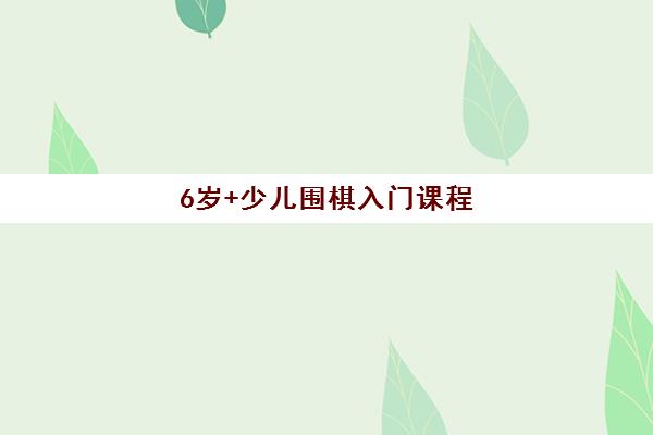 6岁+少儿围棋入门课程 6岁+少儿围棋入门课程