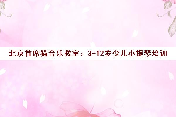 北京首席猫音乐教室 3-12岁少儿小提琴培训 专注英皇ABRSM体系