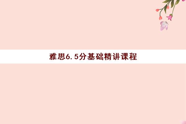 雅思6.5分基础精讲课程 雅思6.5分基础精讲课程