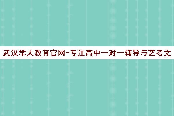 武汉学大教育官网-专注高中一对一辅导与艺考文化课培训