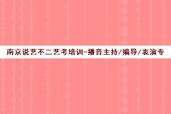 南京说艺不二艺考培训-播音主持/编导/表演专业课程与学费