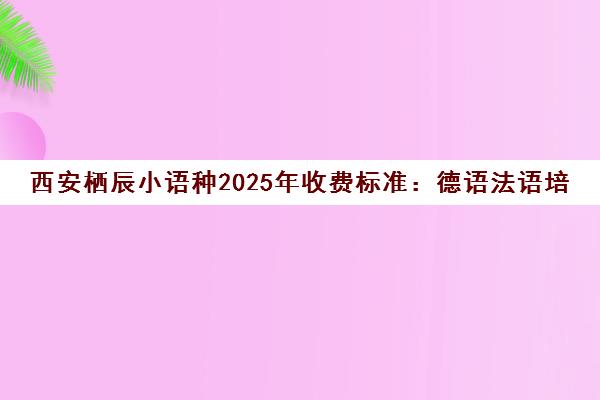 西安栖辰小语种2025年收费标准 德语法语培训班价格及校区地址