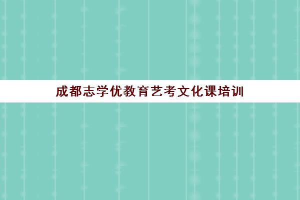 成都志学优教育艺考文化课培训 师资雄厚 个性化教学
