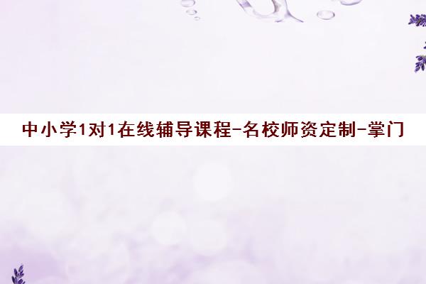 中小学1对1在线辅导课程-名校师资定制-掌门/尚孔教育品牌优选 中小学1对1在线辅导课程-名校师资定制-掌门/尚孔教育品牌优选