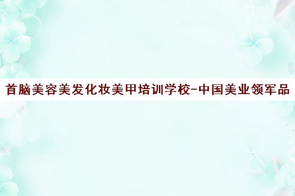 首脑美容美发化妆美甲培训学校-中国美业领军品牌33年匠心传承