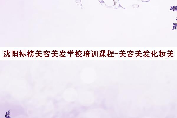 沈阳标榜美容美发学校培训课程-美容美发化妆美甲专业学习