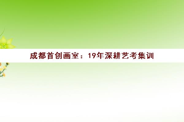 成都首创画室 19年深耕艺考集训 助你圆梦美院 成都首创画室 19年深耕艺考集训 助你圆梦美院