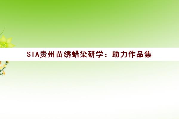SIA贵州苗绣蜡染研学 助力作品集 获官方证书与推荐信