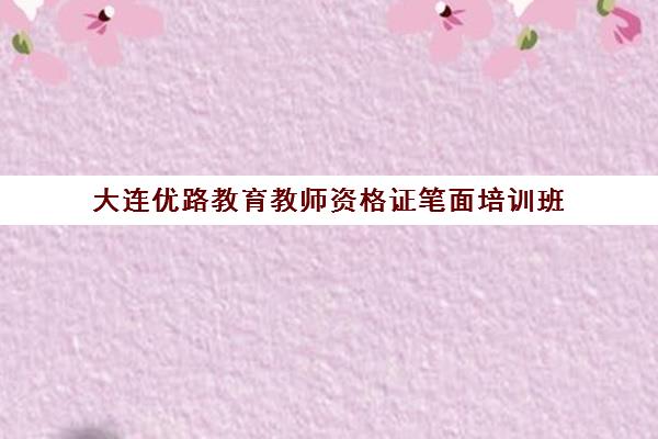 大连优路教育教师资格证笔面培训班 助力高效备考