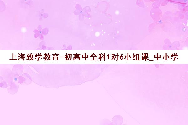 上海致学教育-初高中全科1对6小组课_中小学个性化辅导 上海致学教育-初高中全科1对6小组课_中小学个性化辅导
