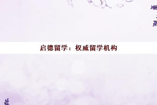 启德留学 权威留学机构 一站式名校申请指导服务