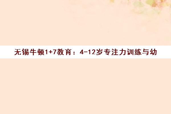 无锡牛顿1+7教育:4-12岁专注力训练与幼小衔接课程 无锡牛顿1+7教育:4-12岁专注力训练与幼小衔接课程