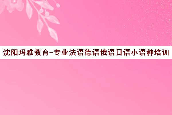 沈阳玛雅教育-专业法语德语俄语日语小语种培训学校 沈阳玛雅教育-专业法语德语俄语日语小语种培训学校