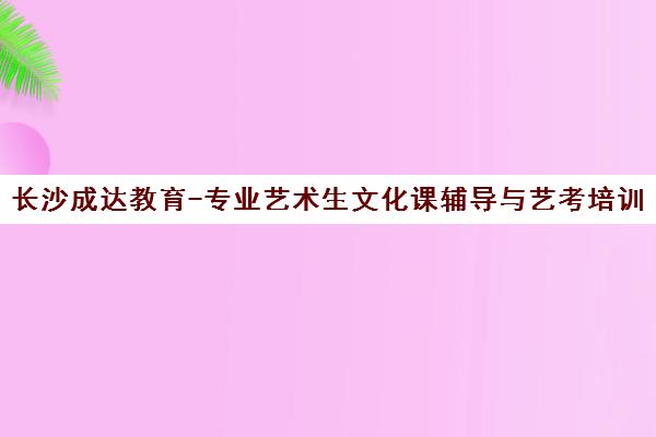 长沙成达教育-专业艺术生文化课辅导与艺考培训学校
