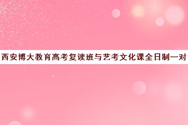 西安博大教育高考复读班与艺考文化课全日制一对一辅导口碑好