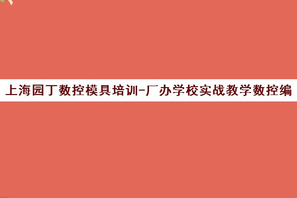 上海园丁数控模具培训-厂办学校实战教学数控编程与机械设计