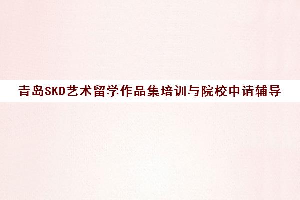 青岛SKD艺术留学作品集培训与院校申请辅导