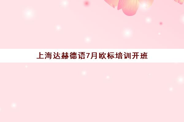 上海达赫德语7月欧标培训开班 等级考试课程招生 上海达赫德语7月欧标培训开班 等级考试课程招生
