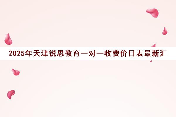 2025年天津锐思教育一对一收费价目表最新汇总