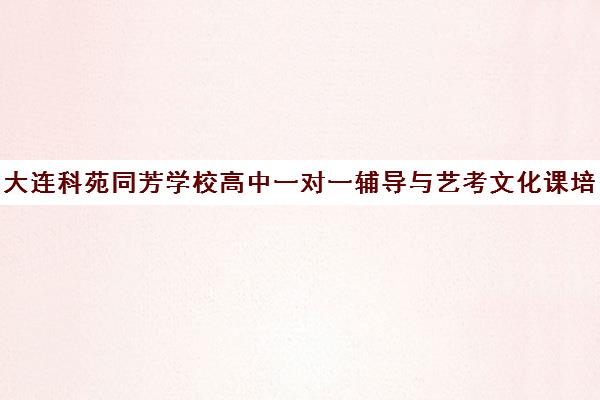 大连科苑同芳学校高中一对一辅导与艺考文化课培训效果解析