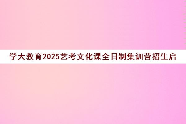 学大教育2025艺考文化课全日制集训营招生启动(冲刺攻略) 学大教育2025艺考文化课全日制集训营招生启动(冲刺攻略)