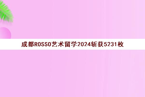 成都ROSSO艺术留学2024斩获5231枚Offer 奖学金1.14亿