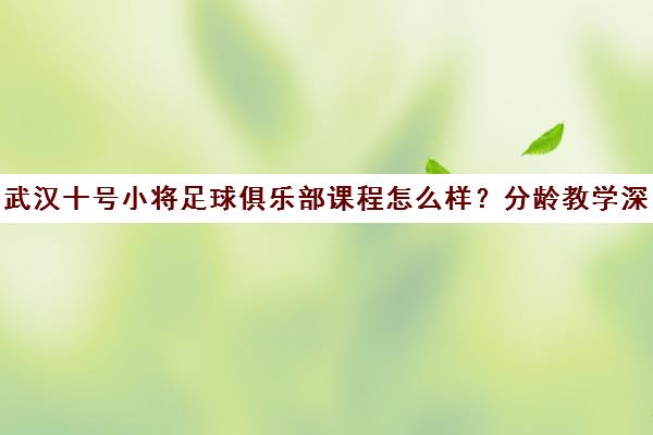 武汉十号小将足球俱乐部课程怎么样?分龄教学深度解析