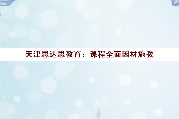 天津思达思教育 课程全面因材施教 口碑好