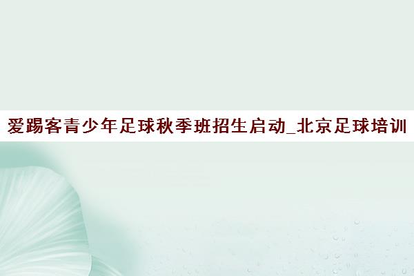 爱踢客青少年足球秋季班招生启动_北京足球培训热招中