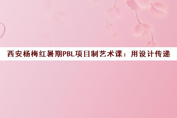 西安杨梅红暑期PBL项目制艺术课 用设计传递温度