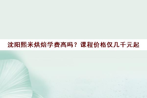 沈阳熙米烘焙学费高吗?课程价格仅几千元起!