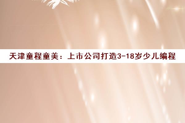 天津童程童美 上市公司打造3-18岁少儿编程与机器人Python培训 天津童程童美 上市公司打造3-18岁少儿编程与机器人Python培训