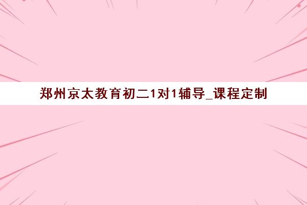 郑州京太教育初二1对1辅导_课程定制
