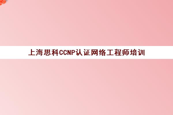上海思科CCNP认证网络工程师培训