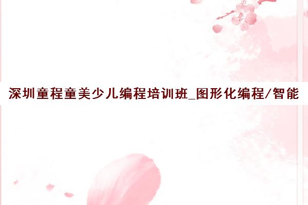 深圳童程童美少儿编程培训班_图形化编程/智能机器人课程地址电话