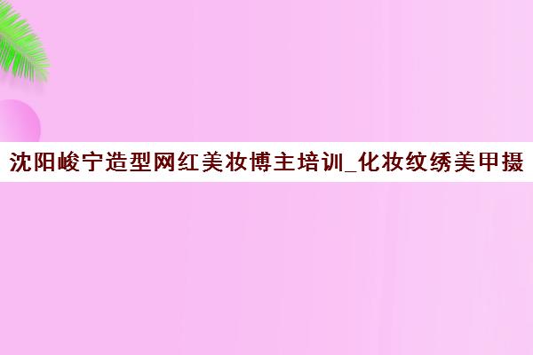 沈阳峻宁造型网红美妆博主培训_化妆纹绣美甲摄影全能班