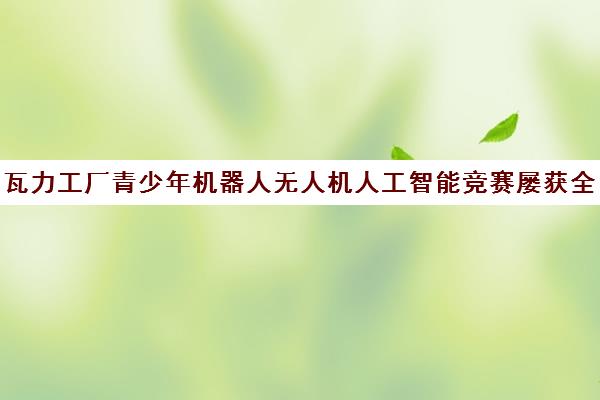 瓦力工厂青少年机器人无人机人工智能竞赛屡获全国大奖