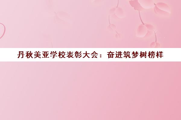 丹秋美亚学校表彰大会 奋进筑梦树榜样 砥砺前行启新篇