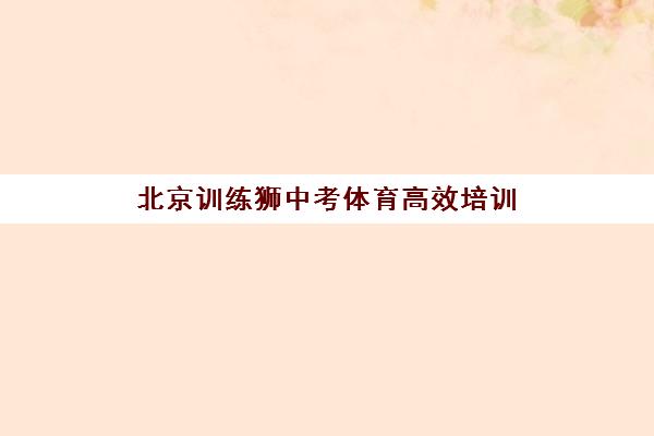 北京训练狮中考体育高效培训 助力体测突破冲刺满分